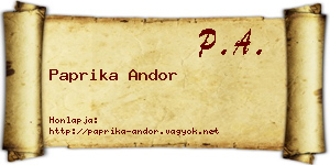 Paprika Andor névjegykártya